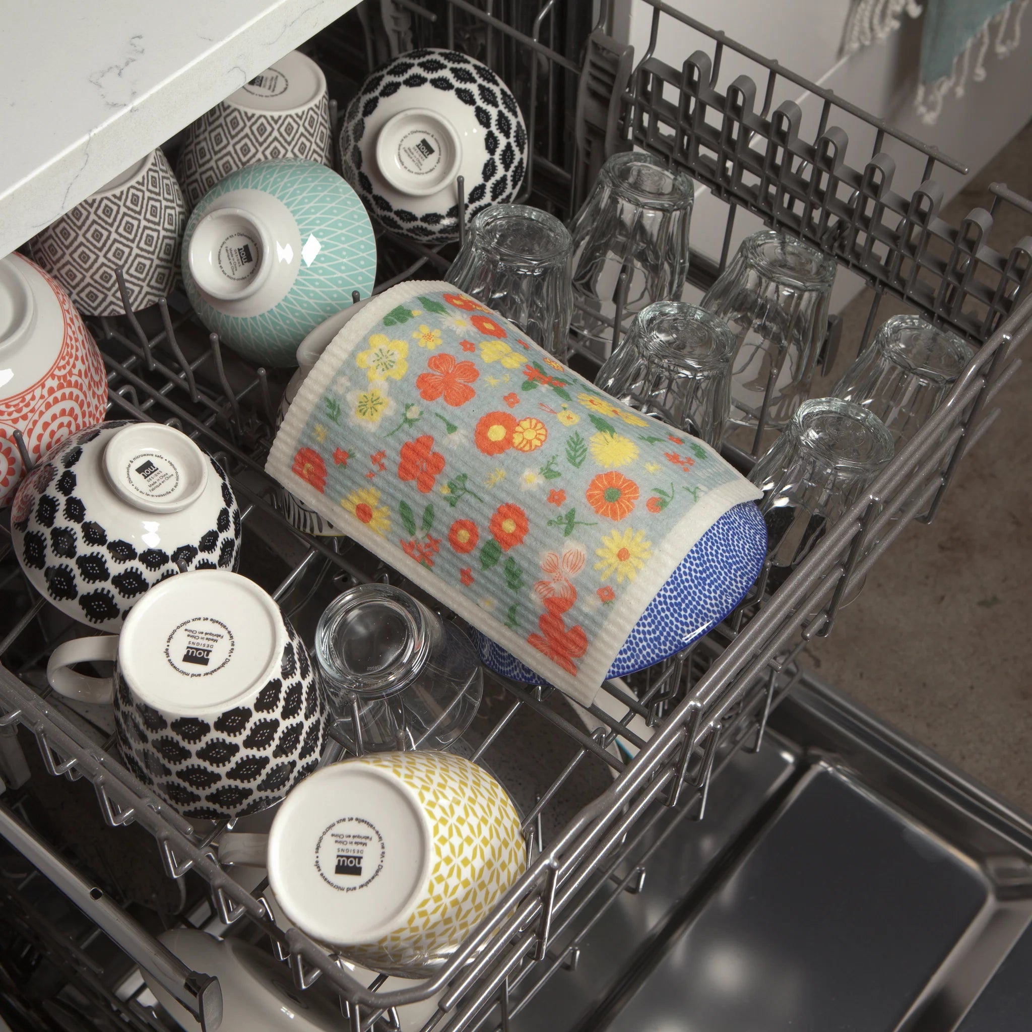 FLOWERS OF THE MONTH SWEDISH DISH TOWEL