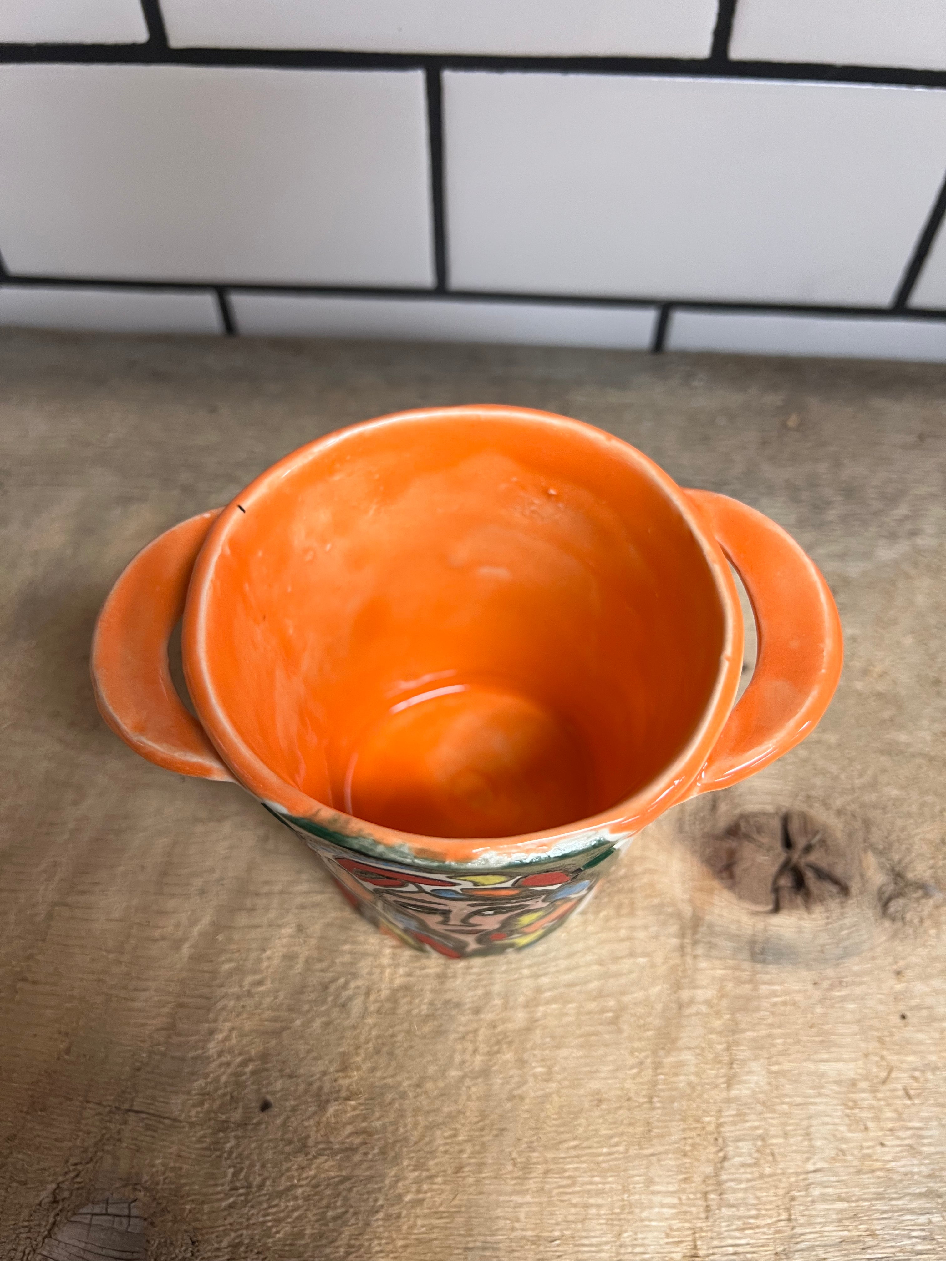 TB ORANGE POT W/ HANDLES 12/25
