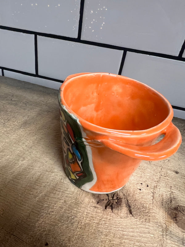 TB ORANGE POT W/ HANDLES 12/25