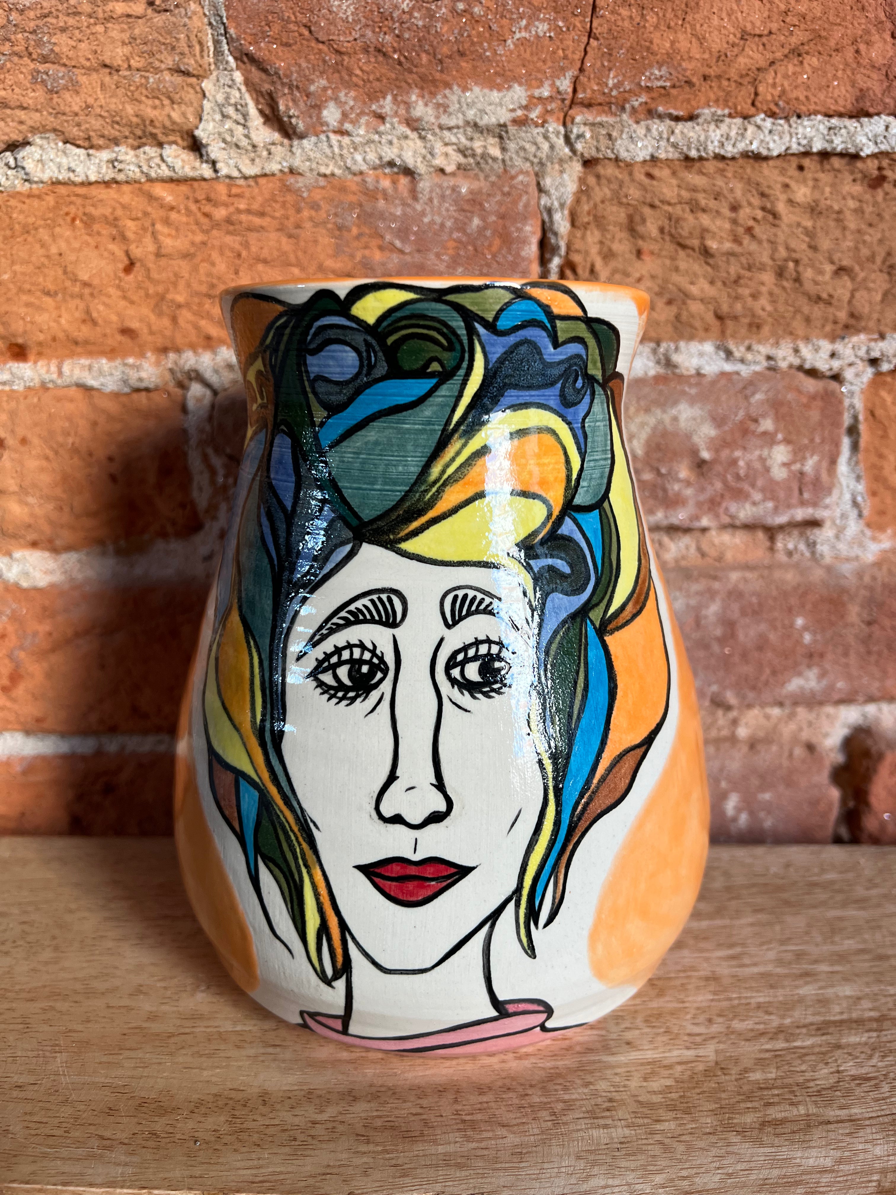 TB ORANGE WOMAN VASE 8/7