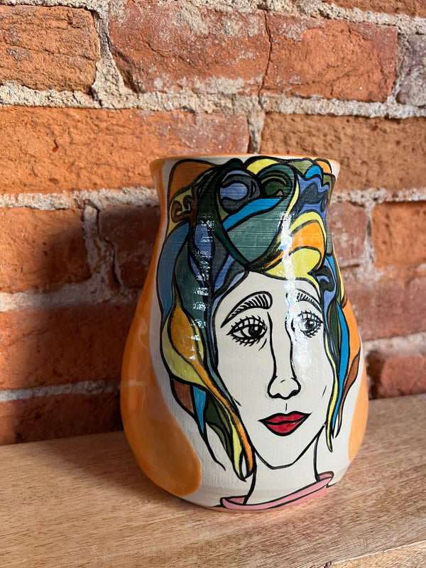 TB ORANGE WOMAN VASE 8/7