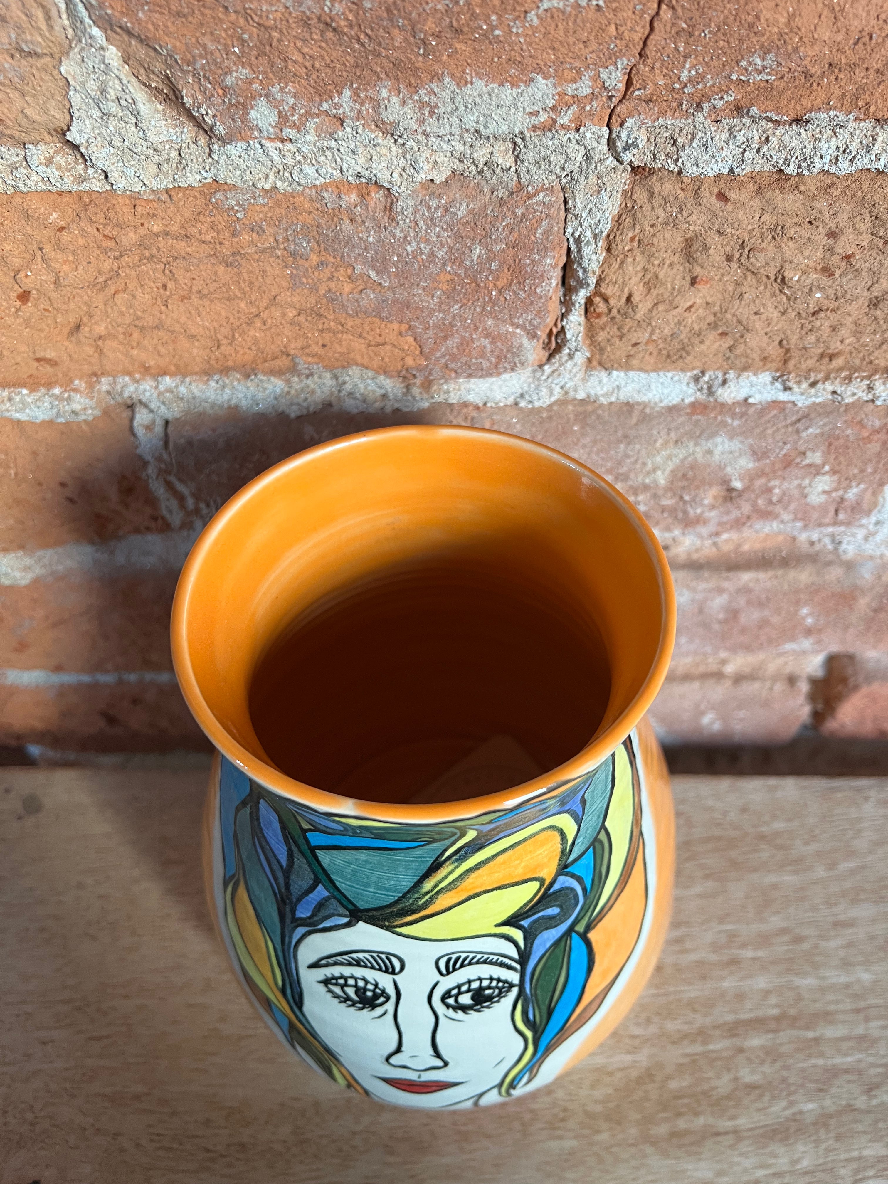 TB ORANGE WOMAN VASE 8/7