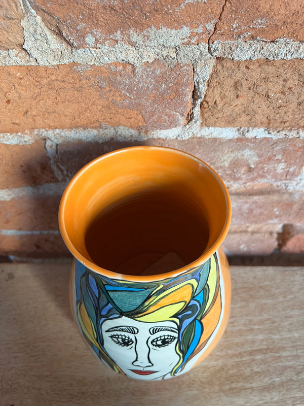 TB ORANGE WOMAN VASE 8/7