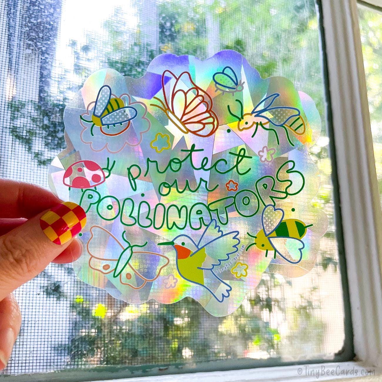PROTECT OUR POLLINATORS BUG LOVER SUNCATCHER DECAL