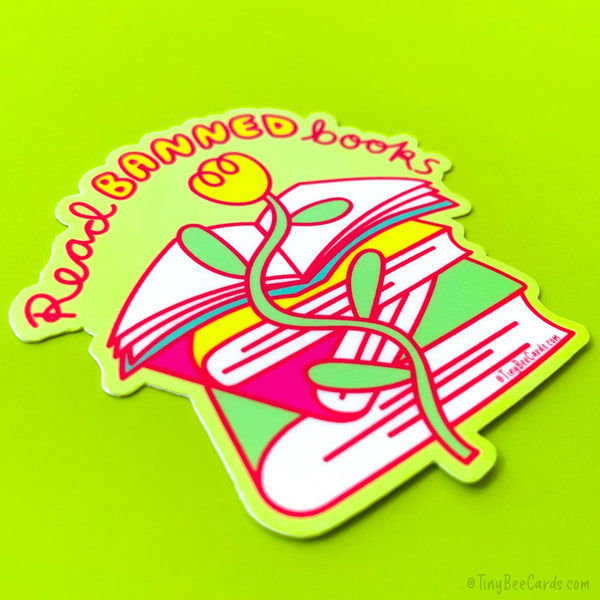 READ BANNED BOOKS VINYL STICKER