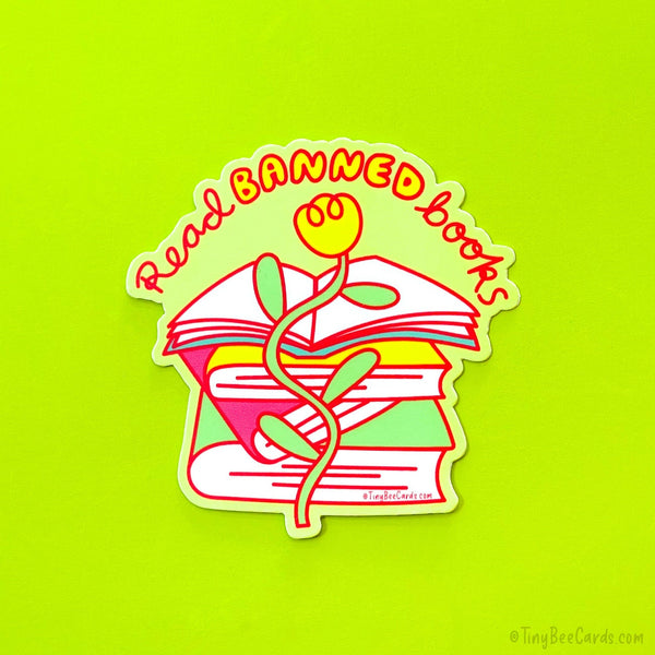 READ BANNED BOOKS VINYL STICKER
