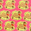 COWBOY DACSHUND VINYL STICKER " GET A LONG LITTLE DOGGY"
