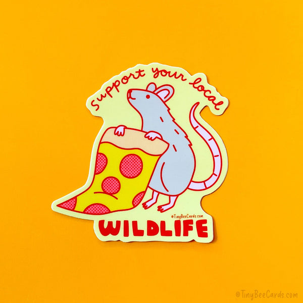 PIZZA RAT VINYL STICKER - SUPPORT YOUR LOCAL WILDLIFE