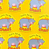 BABY PYGMY HIPPO VINYL STICKER - TIME TO DO CHAOS