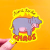 BABY PYGMY HIPPO VINYL STICKER - TIME TO DO CHAOS