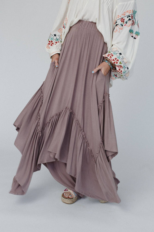 FOREVER BEAUTY MAXI SKIRT - MUSHROOM