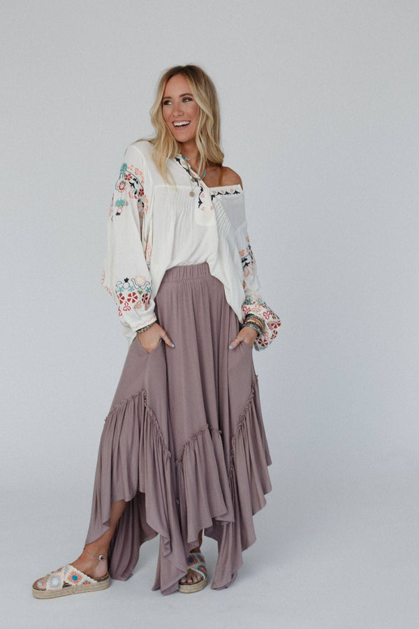 FOREVER BEAUTY MAXI SKIRT - MUSHROOM