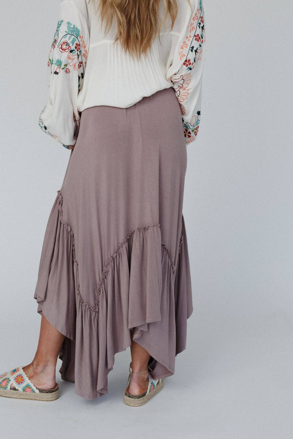 FOREVER BEAUTY MAXI SKIRT - MUSHROOM