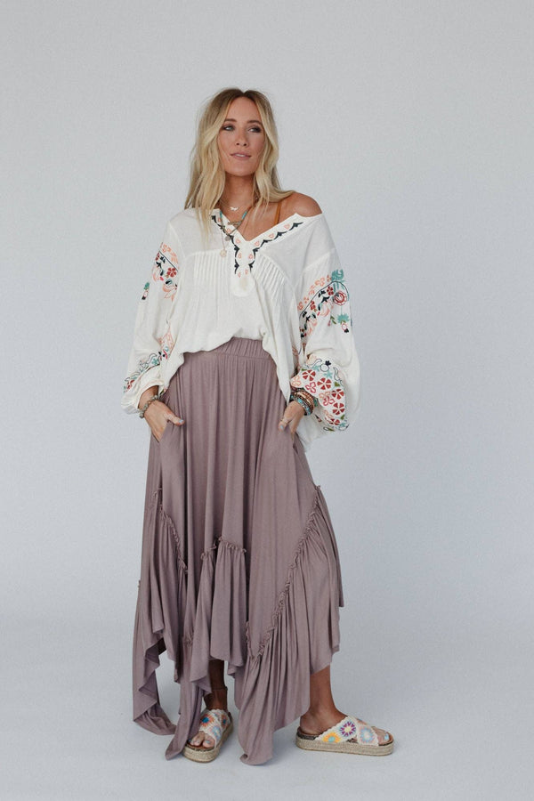 FOREVER BEAUTY MAXI SKIRT - MUSHROOM
