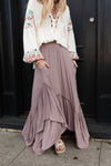 FOREVER BEAUTY MAXI SKIRT - MUSHROOM