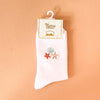 EMBROIDERED CREW SOCKS-SEASHELLS