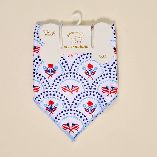 BOW-WOW PET BANDANA-ALL-AMERICAN DARLING