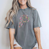 WOMEN'S FIT FLORAL P TEE, CHARCOAL