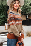 EVA AZTEC CREW NECK SWEATER