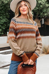 EVA AZTEC CREW NECK SWEATER