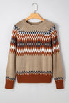 EVA AZTEC CREW NECK SWEATER