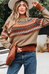 EVA AZTEC CREW NECK SWEATER