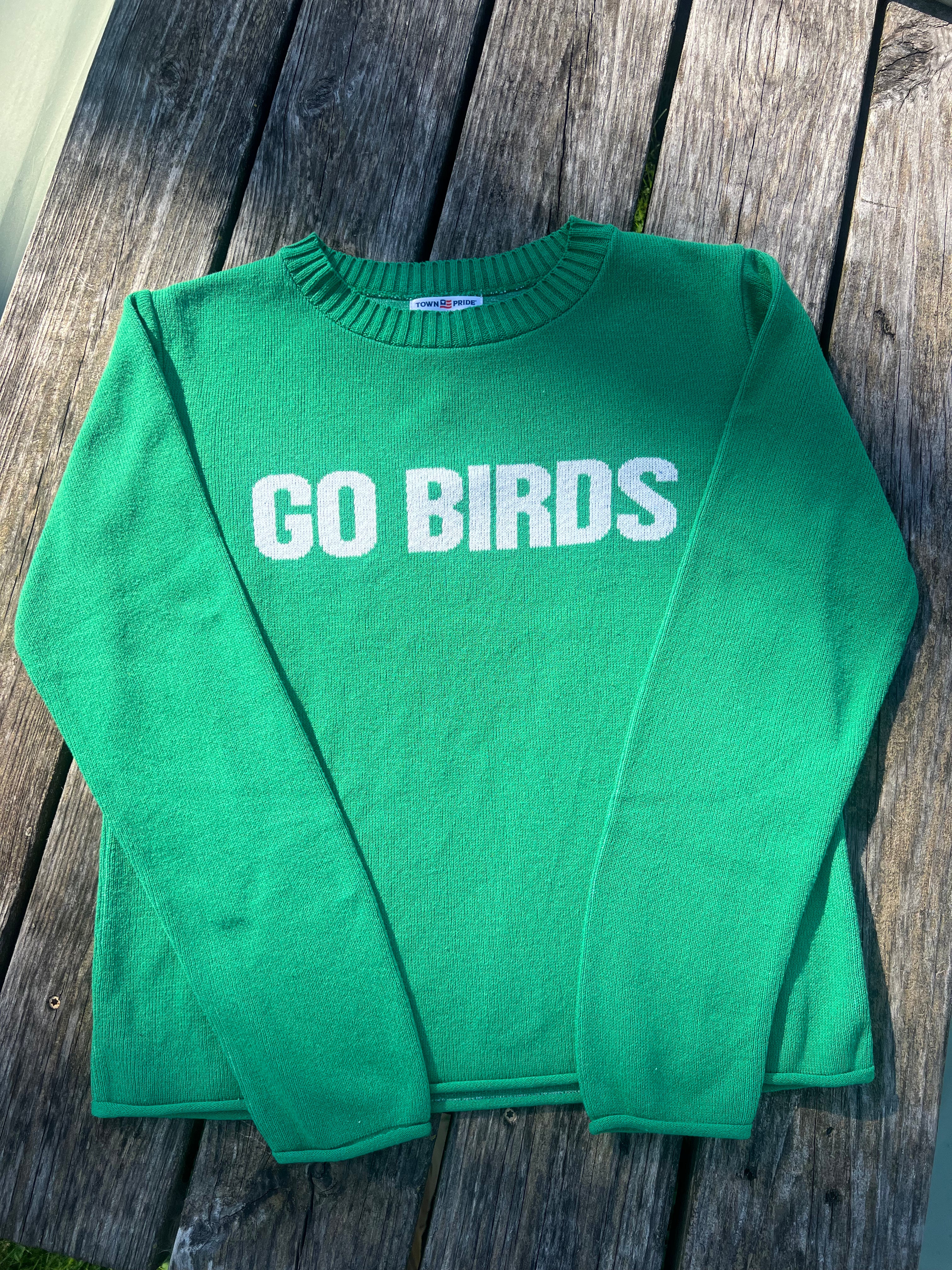 GO BIRD KELLY GREEN SWEATER