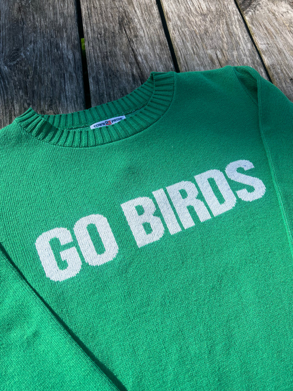 GO BIRD KELLY GREEN SWEATER