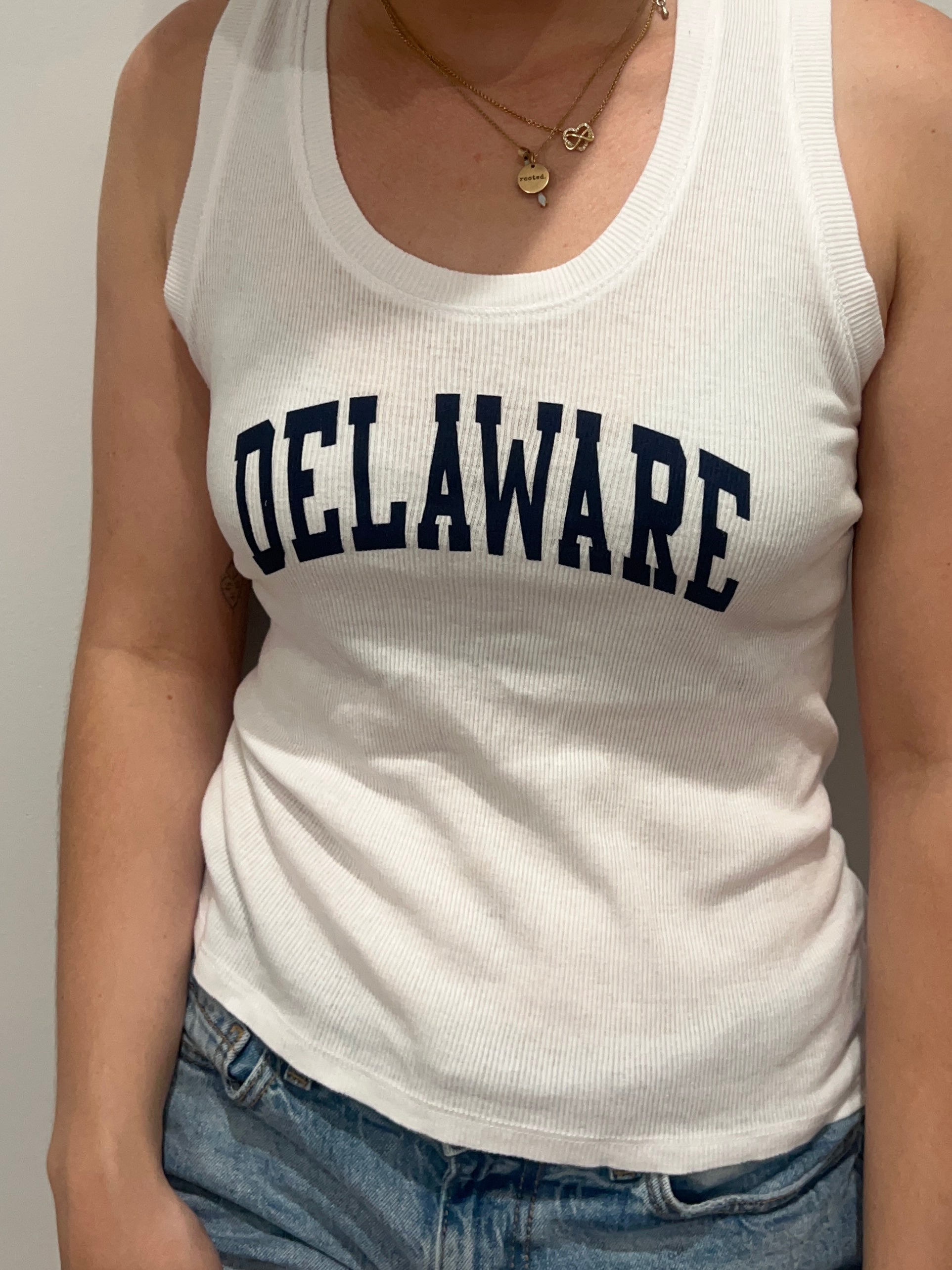 DE RIBBED U-NECK TANK