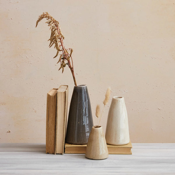 TERRA-COTTA CRACKLE GLAZE VASE