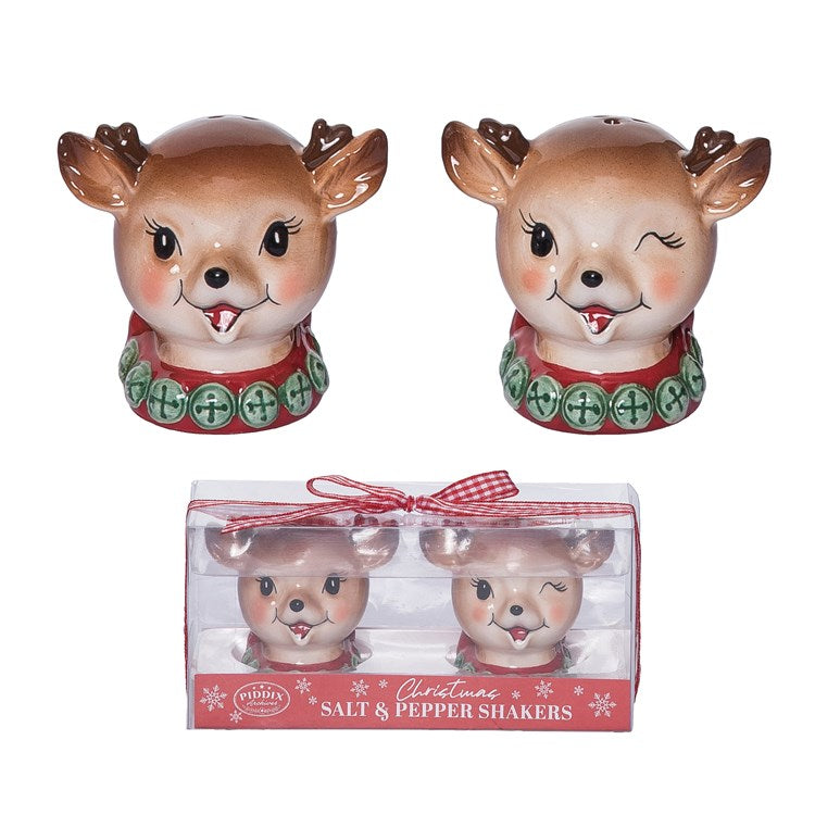 DOLOMITE VINTAGE REINDEER SALT & PEPPER S/2