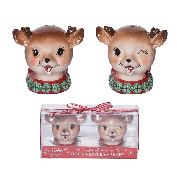 DOLOMITE VINTAGE REINDEER SALT & PEPPER S/2