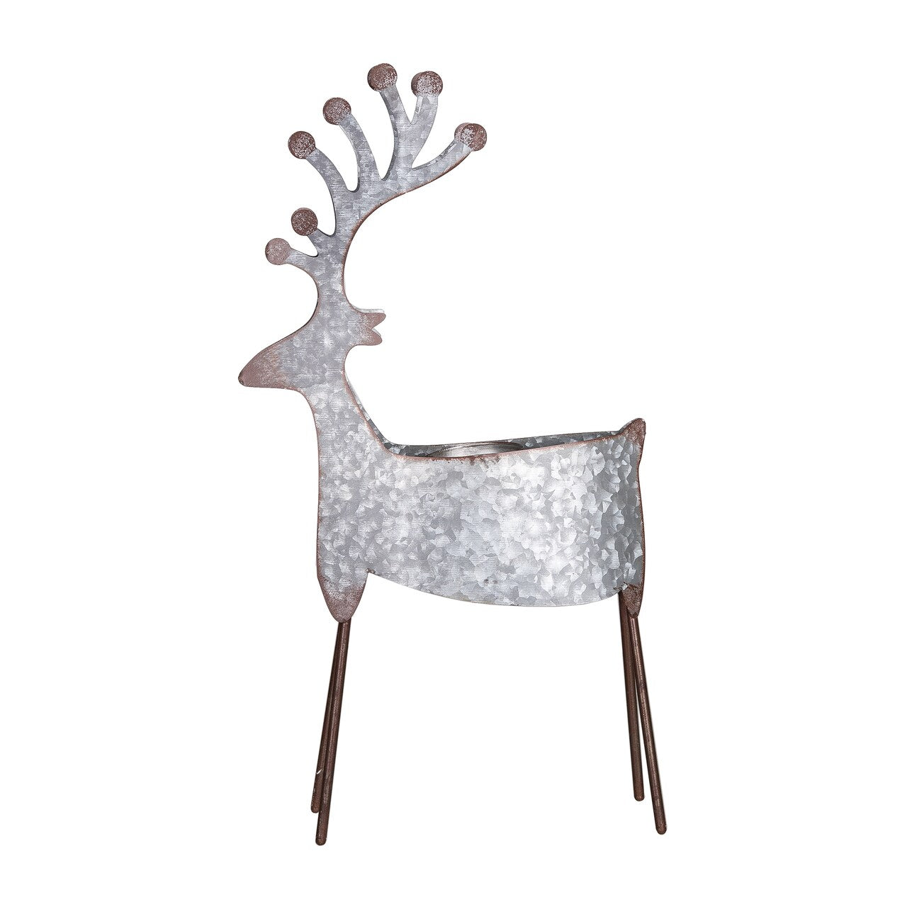 LARGE METAL REINDEER CANDLE HOLDER