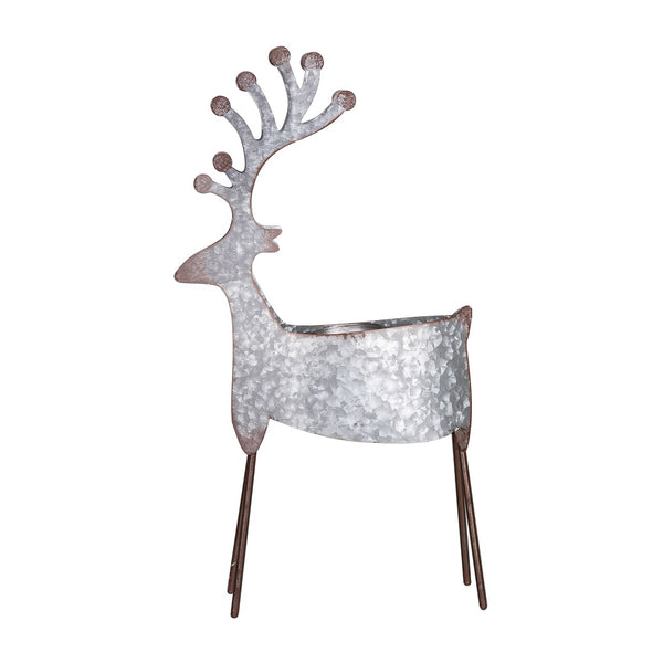 LARGE METAL REINDEER CANDLE HOLDER