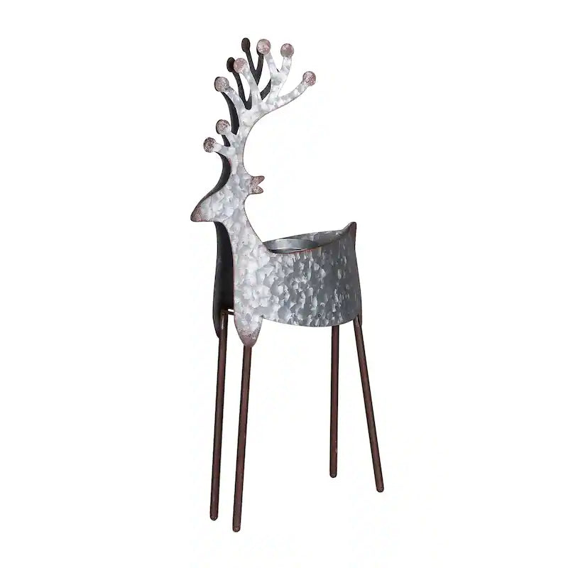 SMALL METAL REINDEER CANDLE HOLDER