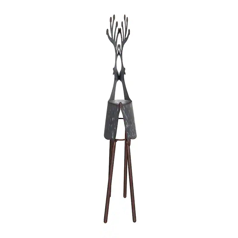 SMALL METAL REINDEER CANDLE HOLDER