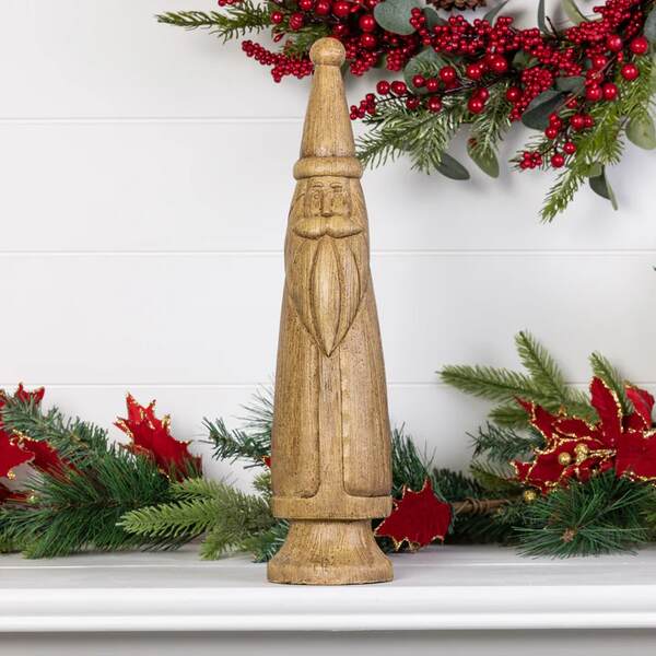 RESIN WOOD LOOK SLIM SANTA