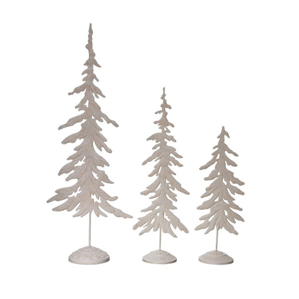 Metal Rustic Snowy Trees S/3