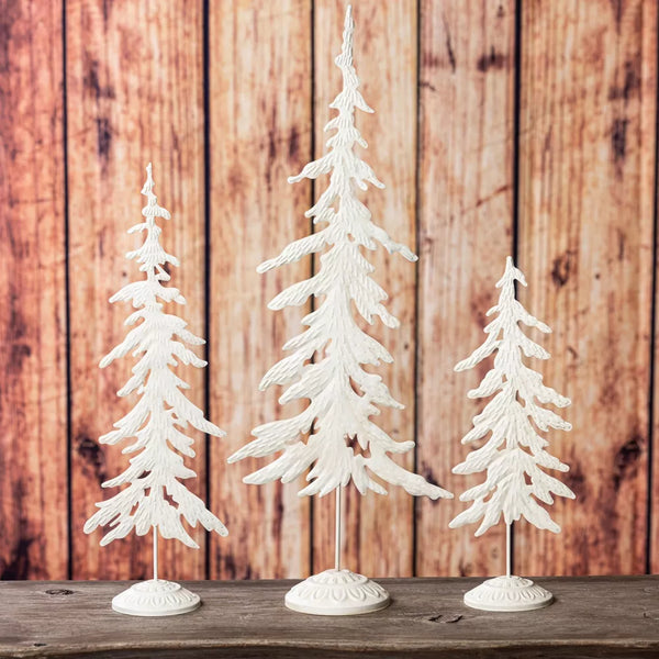 METAL RUSTIC SNOWY TREES