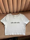 DELTA DELTA DELTA SCRIPT CROP TEE