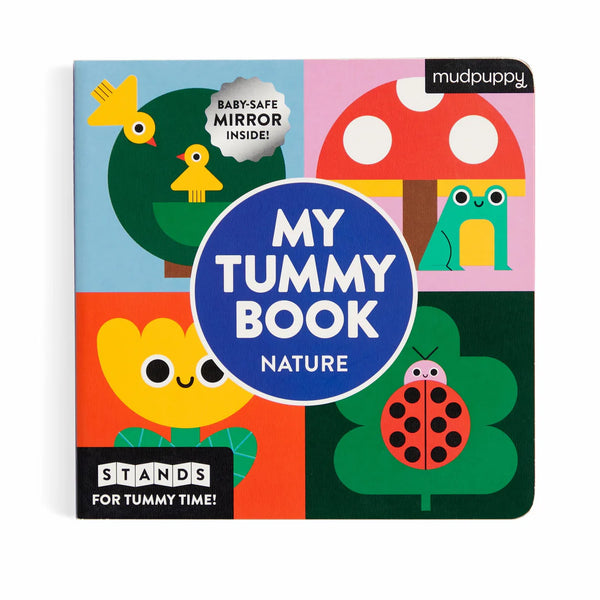 Children's book titled 'My Tummy Book Nature' by Mudpuppy with colorful illustrations on a white background.