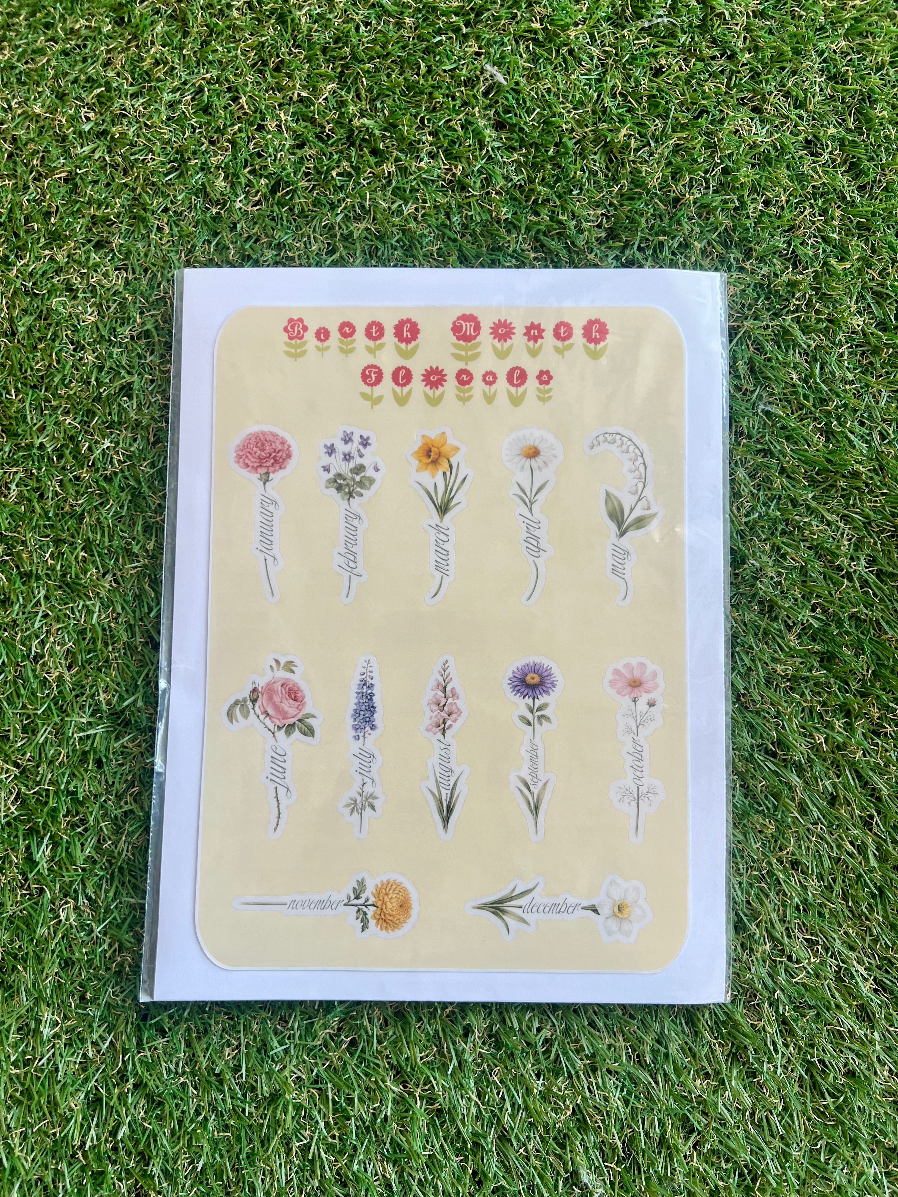 BIRTH FLOWER STICKER SHEET