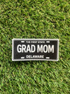 BLACK & WHITE GRAD MOM PLATE STICKER