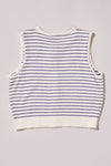 SLEEVELESS STRIPED BUTTON KNIT VEST