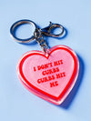 I DON'T HIT CURBS, CURBS HIT ME HOLOGRAPHIC HEART KEYCHAIN