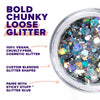 MACRO CHUNKY BODY GLITTER - SILVER-LUNAR