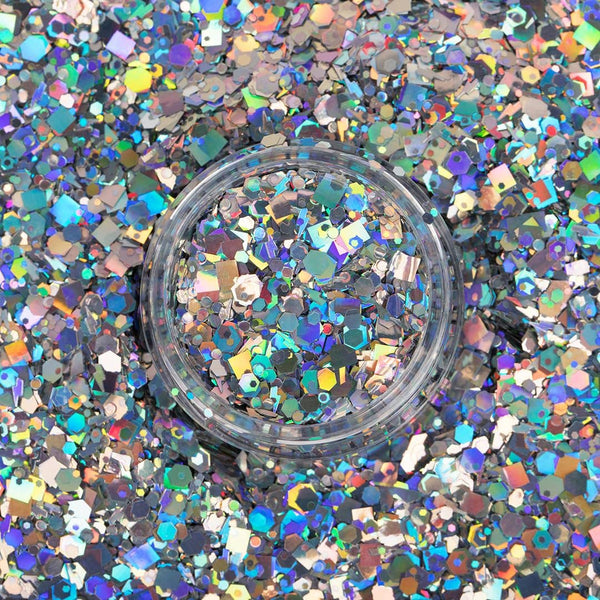 MACRO CHUNKY BODY GLITTER - SILVER-LUNAR