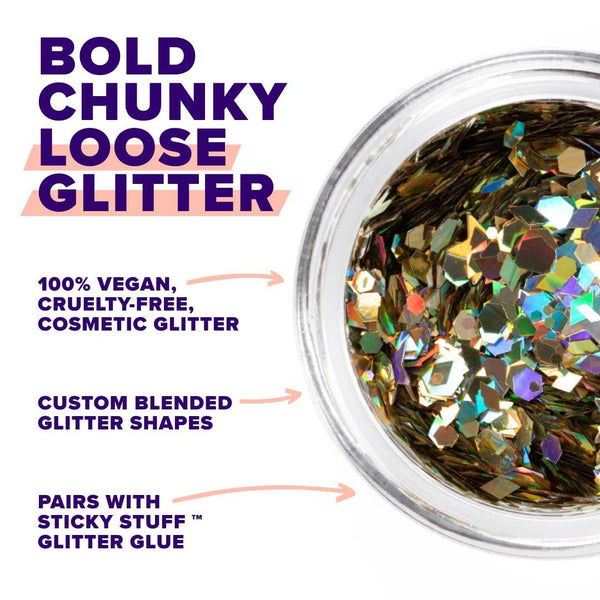 MACRO CHUNKY BODY GLITTER - GOLD-SOLAR
