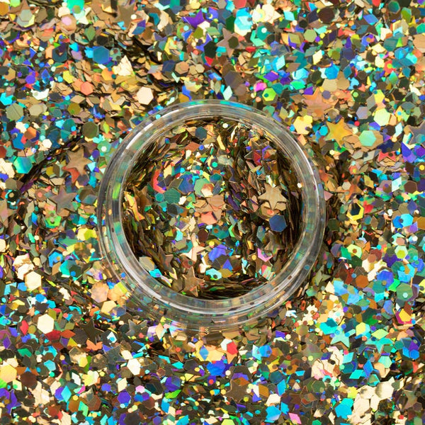 MACRO CHUNKY BODY GLITTER - GOLD-SOLAR