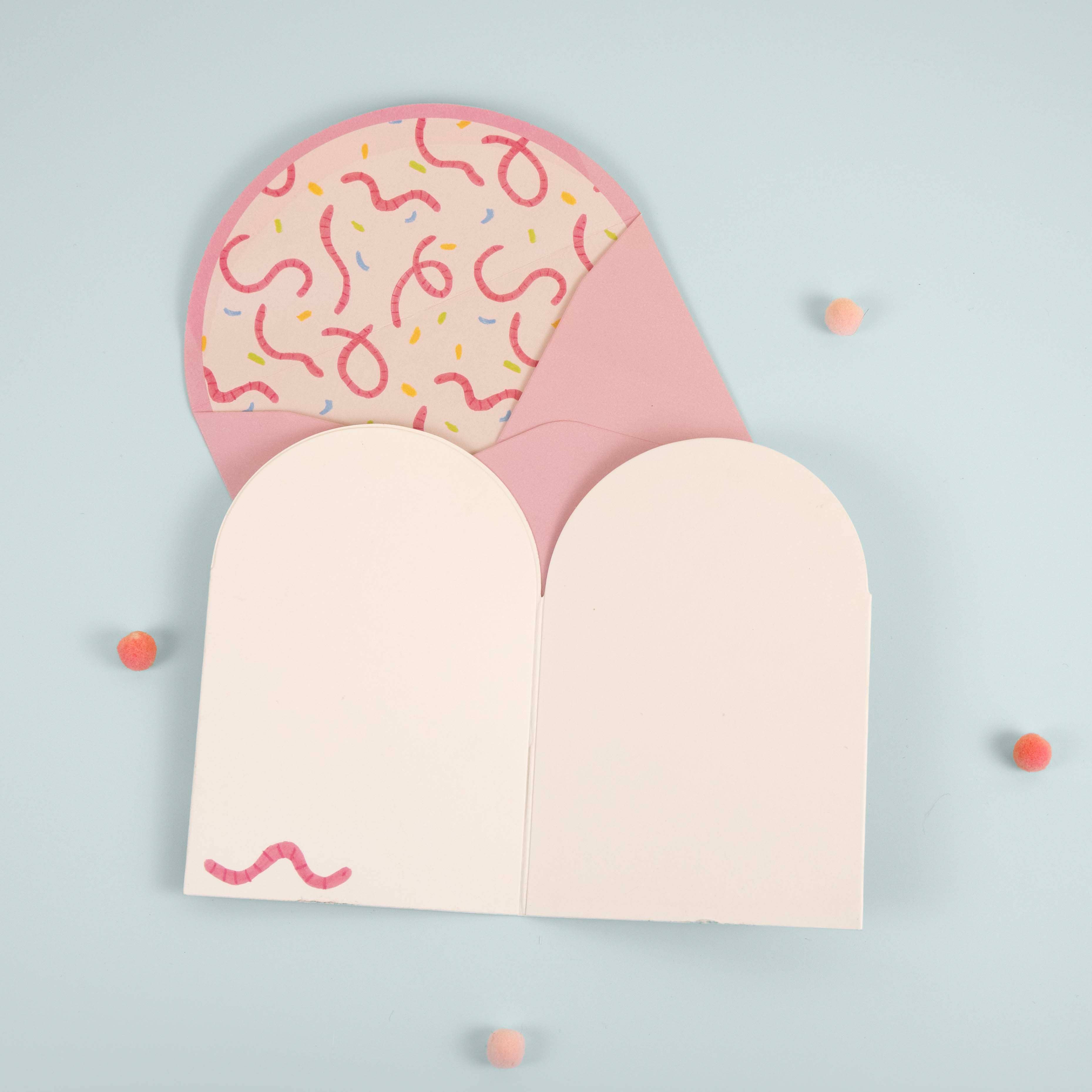 PUN FILLED PULL-TAB BIRTHDAY CARD W/ BIRD & WORM